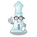 Businessman chess queen on the mascot chessboard