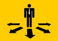 Businessman choosing direction Royalty Free Stock Photo