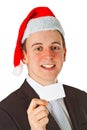 Businessman with chrismas hat