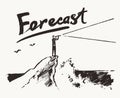 Businessman cliff sea forecast foresight a vector Royalty Free Stock Photo