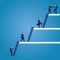 Businessman climb success ladder