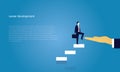 Businessman climb success ladder