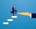 Businessman climb success ladder