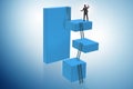 The businessman climbing blocks in career ladder business concept Royalty Free Stock Photo