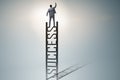 The businessman climbing the career ladder of success Royalty Free Stock Photo