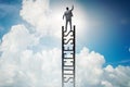 The businessman climbing the career ladder of success Royalty Free Stock Photo