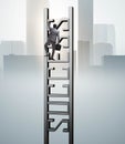 Businessman climbing the career ladder of success Royalty Free Stock Photo