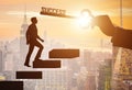 Businessman climbing the career ladder of success Royalty Free Stock Photo