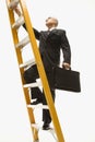 Businessman climbing ladder. Royalty Free Stock Photo