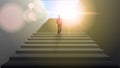 Businessman Climbing Stairs Be The First Concept