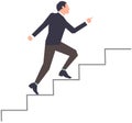 Businessman climbing stairs of success. Business competition, leadership concept Royalty Free Stock Photo