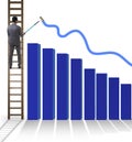 Businessman climbing towards growth in statistics Royalty Free Stock Photo