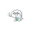 Businessman cloud bubble with cartoon character style