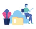 Businessman cloud storage folder Royalty Free Stock Photo