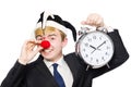 Businessman clown in funny concept isolated Royalty Free Stock Photo