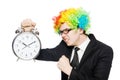 Businessman clown in funny concept isolated Royalty Free Stock Photo