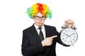 Businessman clown in funny concept isolated Royalty Free Stock Photo