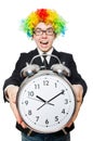 Businessman clown in funny concept isolated Royalty Free Stock Photo