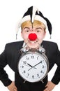 Businessman clown in funny concept isolated Royalty Free Stock Photo