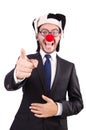 Businessman clown pointing Royalty Free Stock Photo