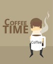 Businessman coffee time.Vector Eps 10 Illustration