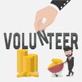 Businessman Collecting Coin For Volunteers Illustration