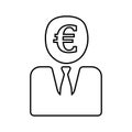 Businessman, collector, economist, euro banker, financial manager icon. Outline vector