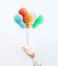 Businessman with colorful balloon light bulb.business creativity