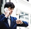 Businessman communicate on the phone