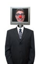 Businessman Computer Clown Isolated, Red Nose