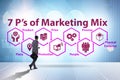 Businessman in the concept of 7ps of marketing mix Royalty Free Stock Photo
