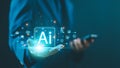 businessman control smart AI technology big data system cyberspace, modern transform network tech future internet. developer