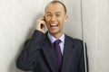 Businessman cooling down under a shower Royalty Free Stock Photo