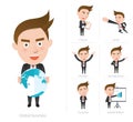 Businessman corporate life flat design 7set-employee