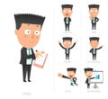 Businessman corporate life flat design 7set-employee