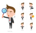 Businessman corporate life flat design 7set-employee