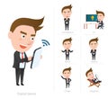 Businessman corporate life flat design 7set-employee