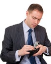 Businessman count cash. Royalty Free Stock Photo