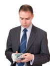 Businessman count cash. Royalty Free Stock Photo