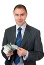 Businessman count cash. Royalty Free Stock Photo