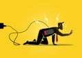 Businessman crawling on the floor