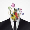 Businessman. Creative abstract head. Vector