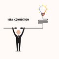 Businessman and creative light bulb symbol with idea and knowled Royalty Free Stock Photo