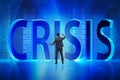 The businessman in crisis business concept