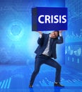 Businessman in crisis business concept Royalty Free Stock Photo