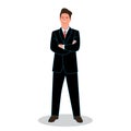 Businessman crossed his arms. Vector Royalty Free Stock Photo