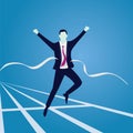 Businessman Crossing Finish Line