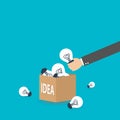 Businessman cumulative idea bulb.vector Royalty Free Stock Photo