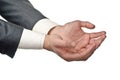 Businessman cupped hands