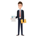 Businessman with curriculum and folder